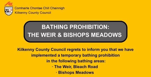 Bathing Water Prohibition Notice Weir Bishops Meadows